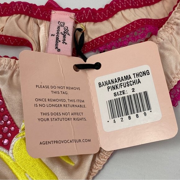 Agent Provocateur Bananarama Pink Silk Thong NWT - Picture 10 of 11